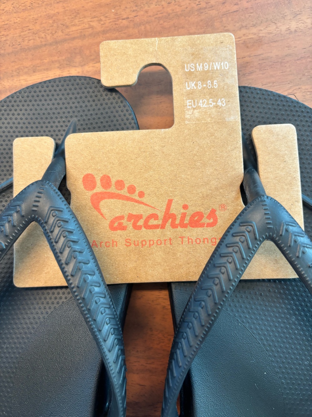 Archies Arch Support Sandals Flip-Flops – Black Men’s 9 Women’s 10 ( EU 43 ) - Picture 6 of 8